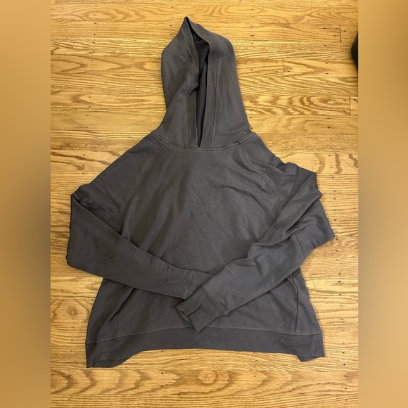 Athleta Back Criss Cross Hoodie, Gray, M - Picture 1 of 4